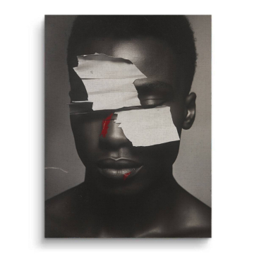 Portrait aux yeux couverts - tableau sur toile