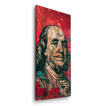 Retrato inspirado en Benjamin Franklin - cuadro en vidrio acrílico