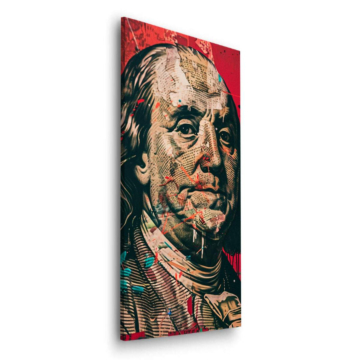Portrait inspiré de Benjamin Franklin - tableau Dibond mat