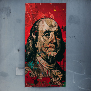 Portret inspirowany Benjaminem Franklinem - plakat
