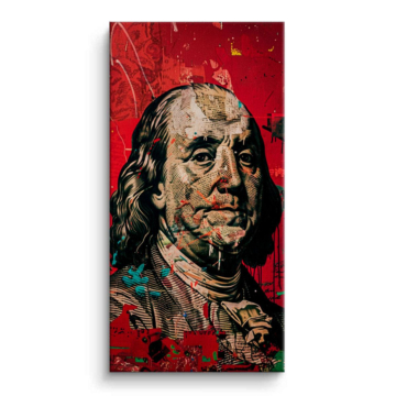 Portrait inspiré de Benjamin Franklin - tableau sur toile