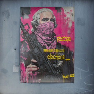 Pistolero electoral inspirado en Purge - póster