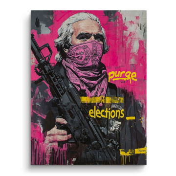 Purge Inspired Election Gunman Canvas Art