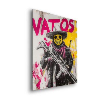 Rebellisches Vatos-Skelett - Dibond-Bild matt