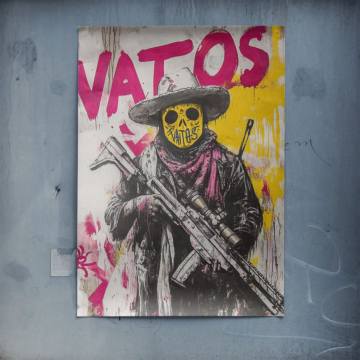 Esqueleto vato rebelde - póster