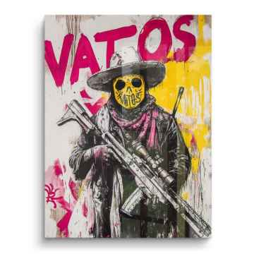 Rebellisches Vatos-Skelett - PVC-Bild glänzend