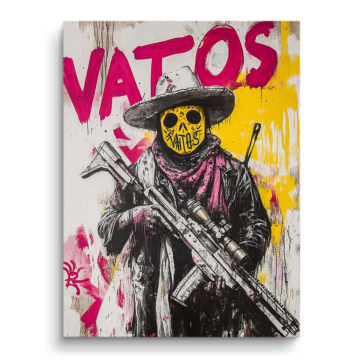 Rebellisches Vatos-Skelett - PVC-Bild matt