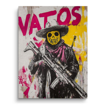 Vatos Skeleton Rebel Canvas Art