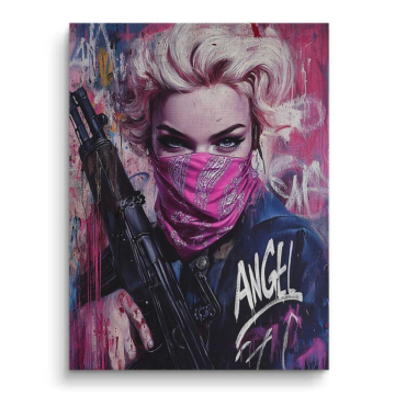 Masked Blonde Angel Canvas Art