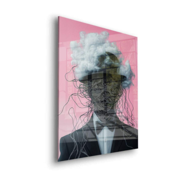 Gentleman mit Wolkenkopf - Acrylglasbild