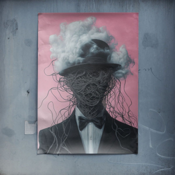 Nube cabeza caballero - póster