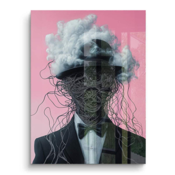 Gentleman mit Wolkenkopf - PVC-Bild glänzend