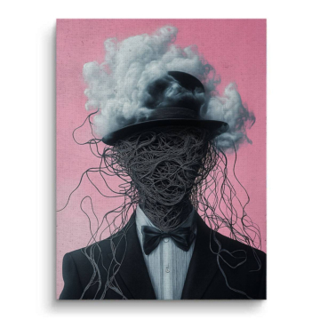 Cloud Head Gentleman Canvas Art
