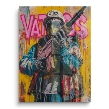 Maskierter urbaner Krieger - PVC-Bild glänzend