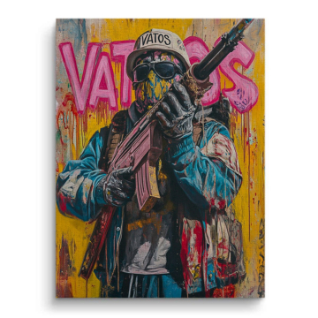 Masked Urban Warrior Canvas Art