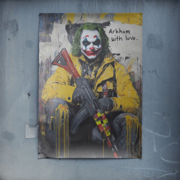 Rebelde de Arkham inspirado en Joker - póster