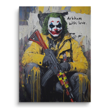 Joker Inspired Arkham Rebel Canvas Art