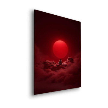 Paysage rouge éclipse - tableau Dibond mat