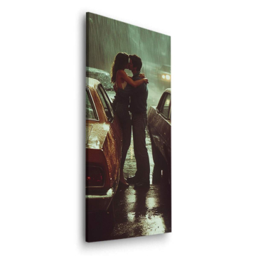 Romance bajo la lluvia en la calle - cuadro Dibond mate