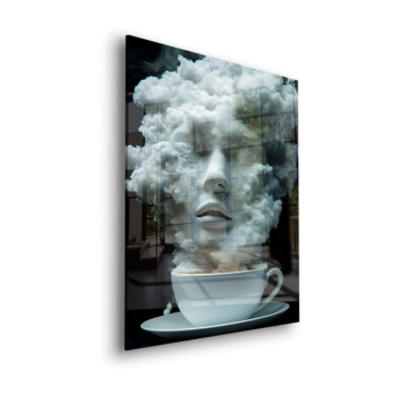 Kaffee Wolke Gesicht - Acrylglasbild
