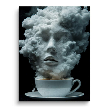 Visage coffee nuage - tableau sur toile