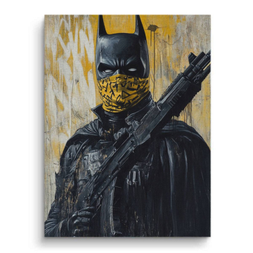 Batman Inspired Masked Vigilante Canvas Art