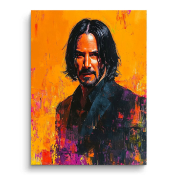 Pop-Porträt inspiriert von John Wick - PVC-Bild matt