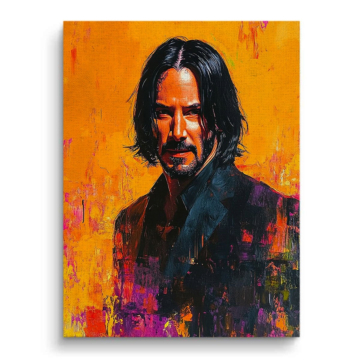 Retrato pop inspirado en John Wick - cuadro en lienzo