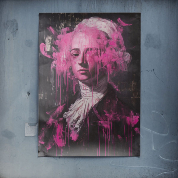 Retrato clásico en tonos rosas - póster