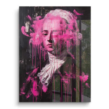 Retrato clásico en tonos rosas - cuadro PVC brillante