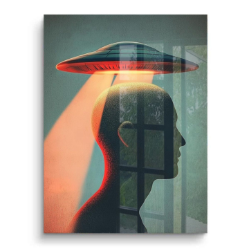 UFO Mind Beam Silhouette PVC Gloss Art
