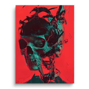 Neon Red Skull PVC Matt Art