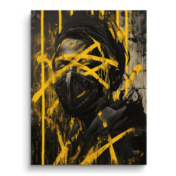 Yellow Masked Street Art PVC Matt Art