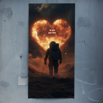 Astronaut Heart Moon Poster Art