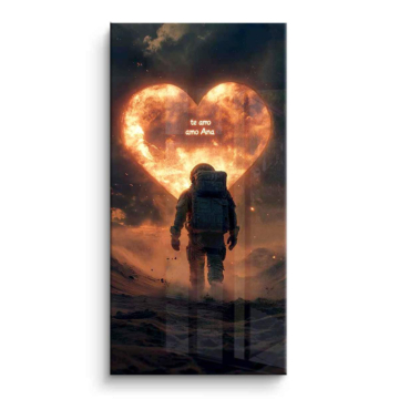 Astronaut Heart Moon PVC Gloss Art