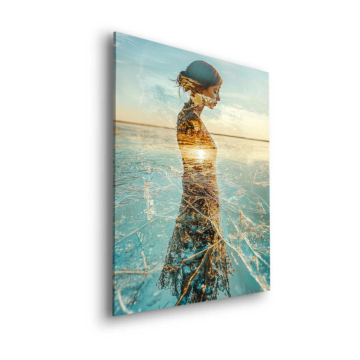 Océan reflet femme - tableau Dibond mat