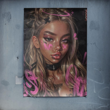 Graffiti Glam Woman Portrait Poster Art