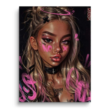 Graffiti Glam Woman Portrait PVC Matt Art