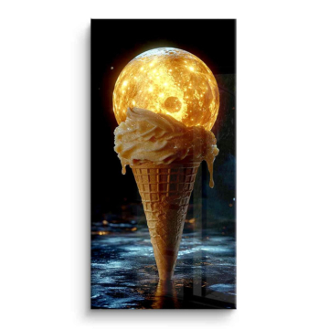 Eistüte vor dem Mond - PVC-Bild glänzend