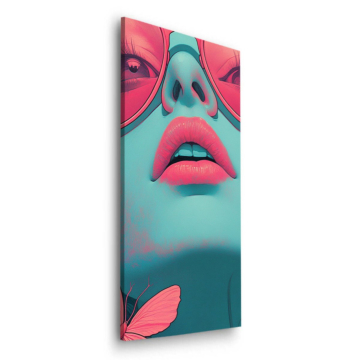 Pink Sunglasses Pop Portrait Dibond Matt Art