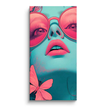 Pink Sunglasses Pop Portrait PVC Matt Art