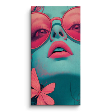 Pink Sunglasses Pop Portrait Canvas Art