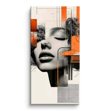 Retrato de mujer geométrico - cuadro PVC brillante