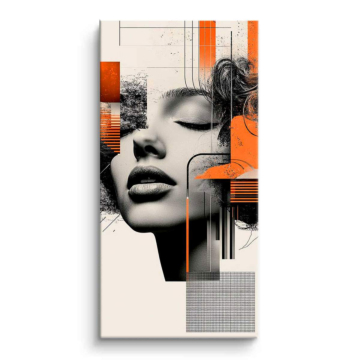 Portrait de femme géométrique - tableau PVC mat