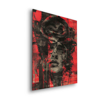 Visage serpent étreinte - tableau Dibond mat