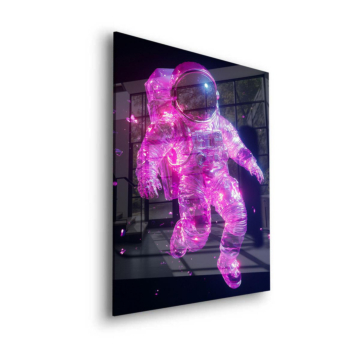 Pinker galaktischer Astronaut - Acrylglasbild