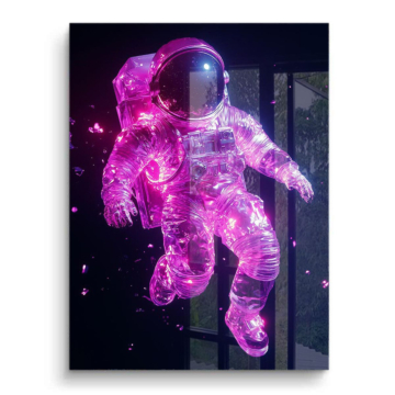 Pinker galaktischer Astronaut - PVC-Bild glänzend