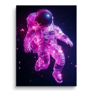 Rose galactique astronaute - tableau PVC mat
