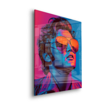 Retro Neon Sunglasses Portrait Acrylic Glass Art