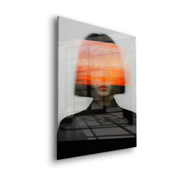 Retrato de rostro al atardecer difuminado - cuadro en vidrio acrílico